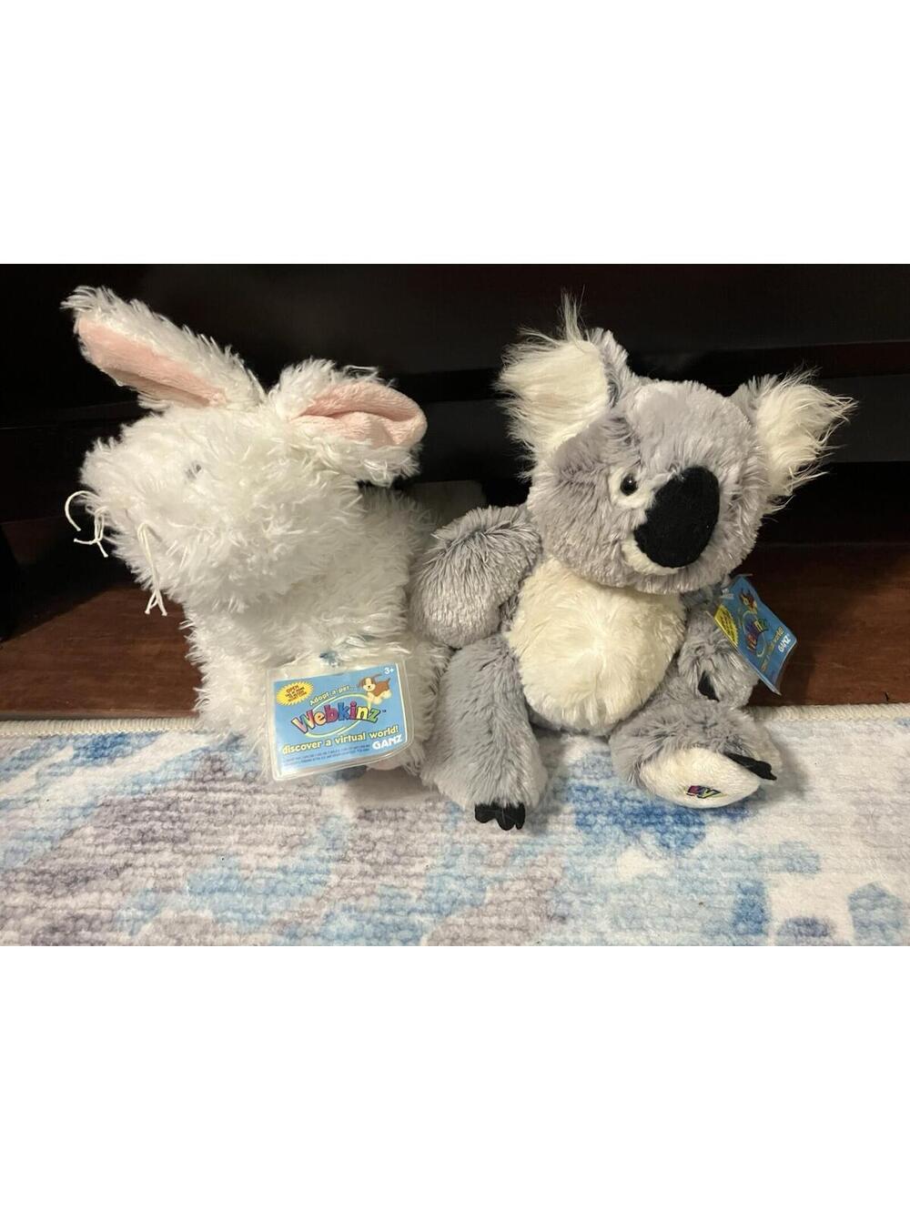 Webkinz Bunny Rabbit In White & Gray Koala Retired GANZ NOS with Tags